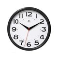 Infinity Instruments Metro - 9in Black Office Wall Clock, Battery Operated 14220BK-3364